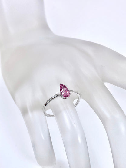 【夏季全体SALE（ジュエリー）~7/31】マラヤガーネット 0.71ct / ダイヤモンド 計0.05ct  Pt900 リング 14号【リフレッシュメント(新品仕上げ・補修・洗浄等済)】【3日以内返品可（※カード/キャリア決済の場合）】