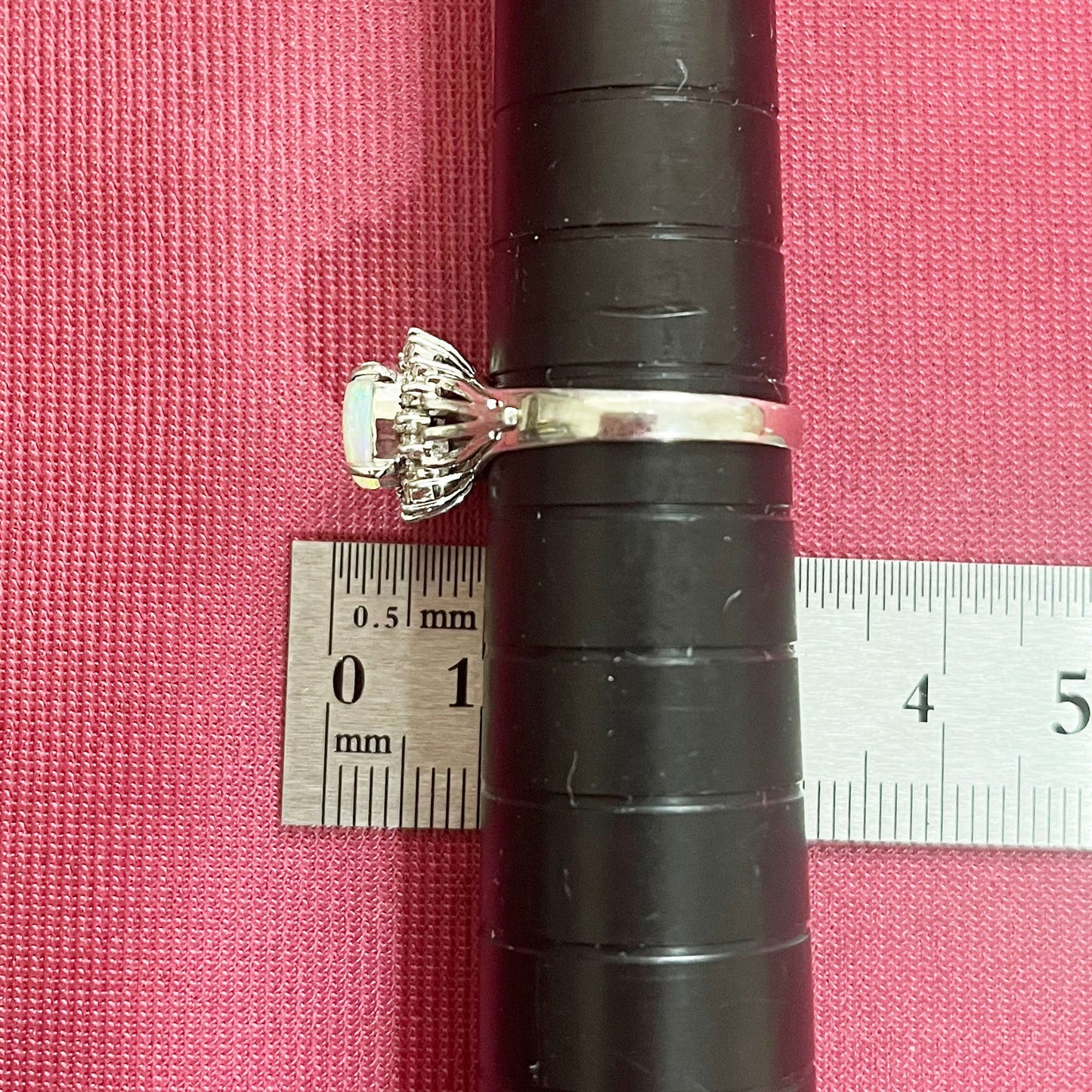 昭和ジュエリー オパール ダイヤモンド リング Pt900 0.78ct ヴィンテージ 昭和レトロ 指輪 プラチナ MR00765
