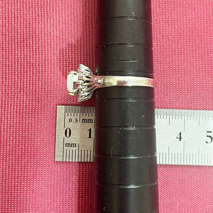 昭和ジュエリー オパール ダイヤモンド リング Pt900 0.78ct ヴィンテージ 昭和レトロ 指輪 プラチナ MR00765