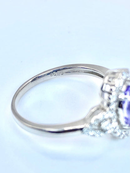 ハックマナイト 0.85ct / ダイヤモンド 計0.29ct Pt900 リング 13号【リフレッシュメント(新品仕上げ・補修・洗浄等済)】【3日以内返品可（※カード/キャリア決済の場合）】