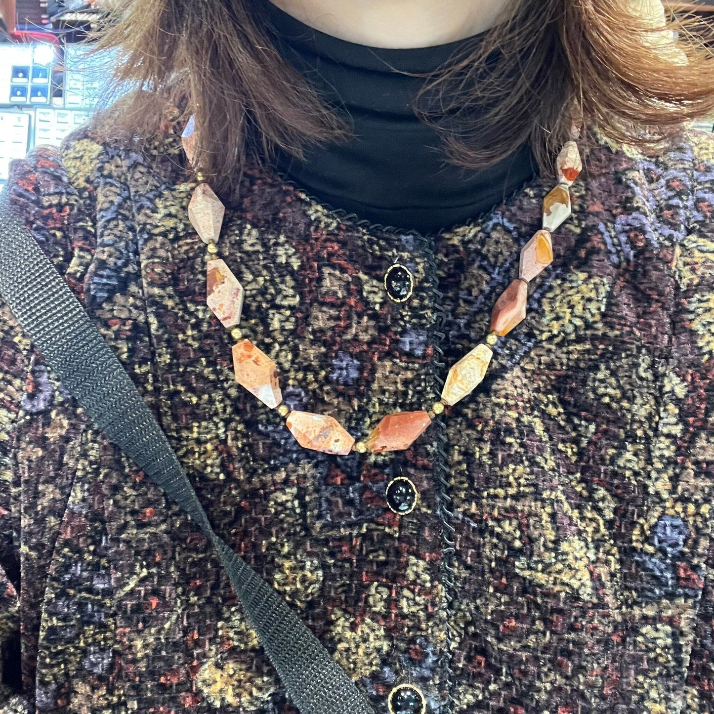 【日本の作品】希少 貴重 昭和レトロ デザイン ネックレス K18 カンテラオパール  閉じ込められた虹色の世界 OKP00043