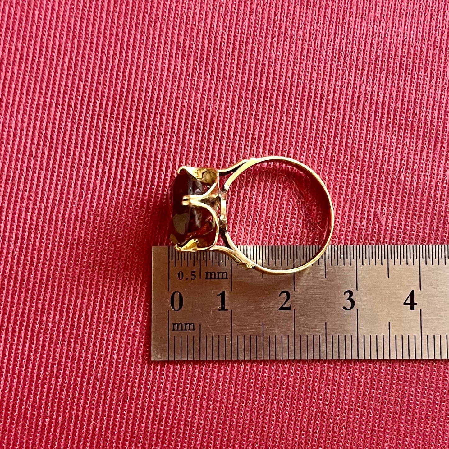 昭和ジュエリー スモーキークォーツ リング K14 ヴィンテージ 昭和レトロ ゴールド 指輪 MOR00648