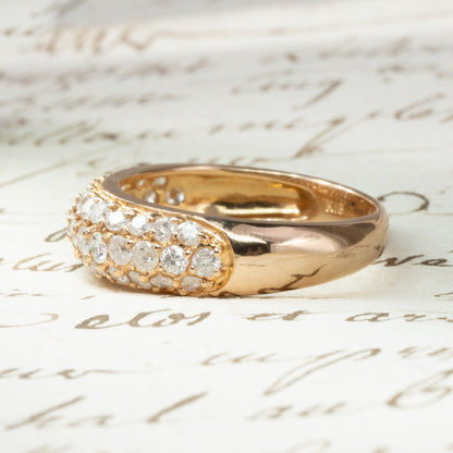 【日本の作品】 K18 1.00ct パヴェセッティング ダイヤモンド リング 指輪  華やかデザイン  MOR00542