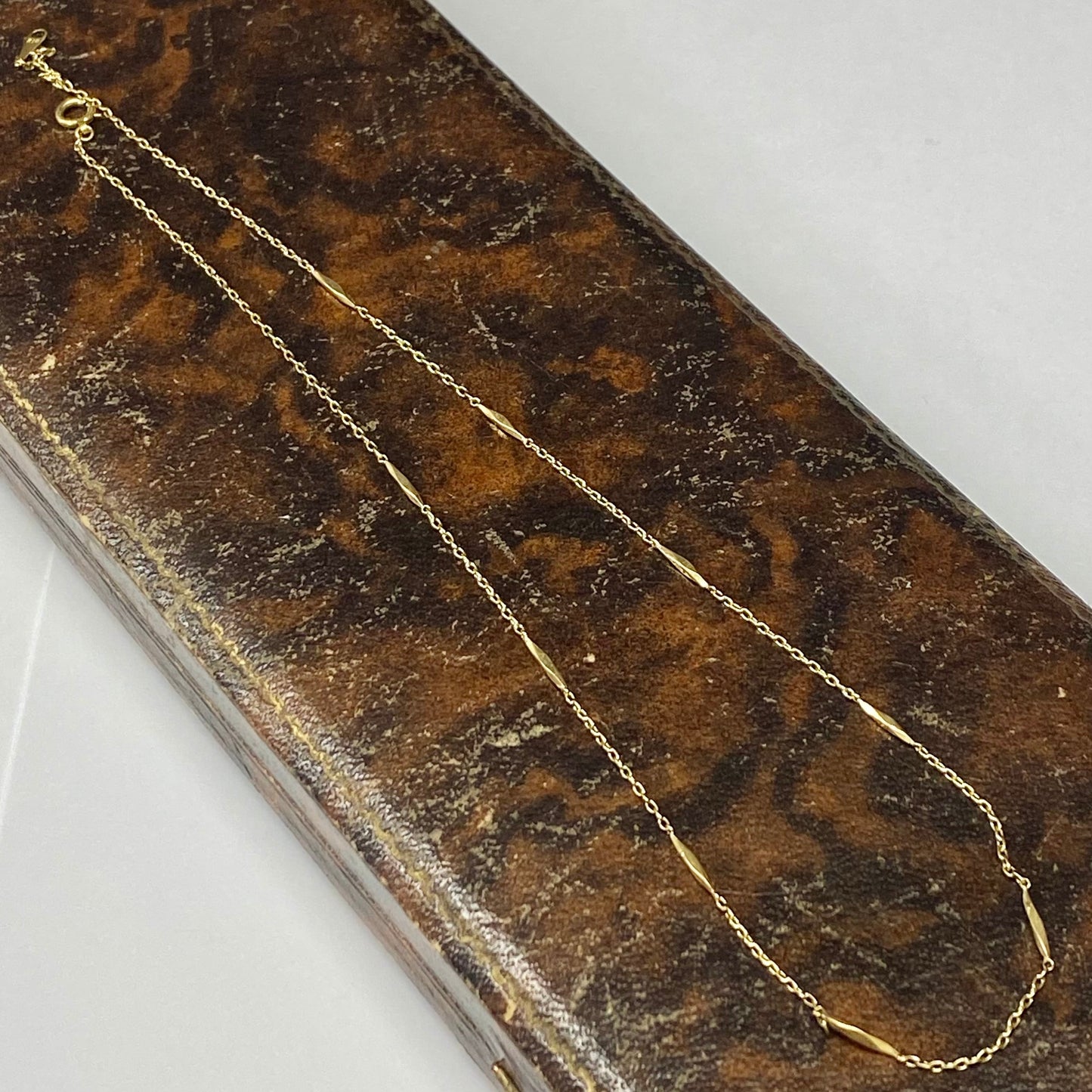 昭和ジュエリー 切子チェーン ネックレス K18 39cm ヴィンテージ 昭和レトロ ゴールド MON00330