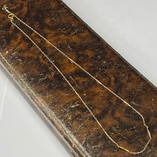 昭和ジュエリー 切子チェーン ネックレス K18 39cm ヴィンテージ 昭和レトロ ゴールド MON00330