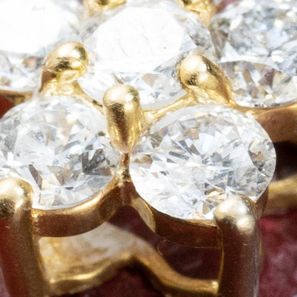K18 ヴィンテージ ゴールド ジュエリー ダイヤモンド 0.26ct 花 フラワー シンプルデザイン ボールチェーン ネックレス 40.5cm CHP00878