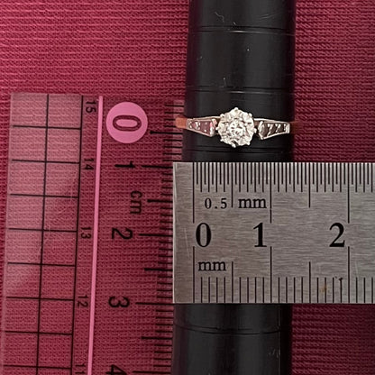 イギリス アンティーク ソリテール リング 指輪 1900年前半頃 K18 Pt サーキュラーカットダイヤモンド DR00279