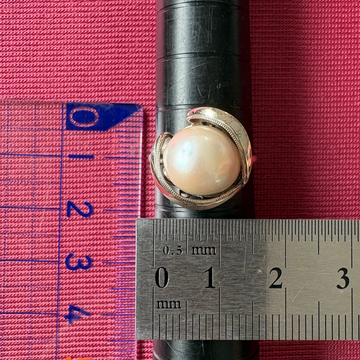 K14WG 真珠リング 透かし細工が美しいヴィンテージパールリング MOR00732