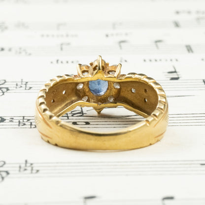 K18 サファイア0.40ct × ダイヤモンド0.43ct リング 〜気品あふれるブルーのきらめき〜OKR00155