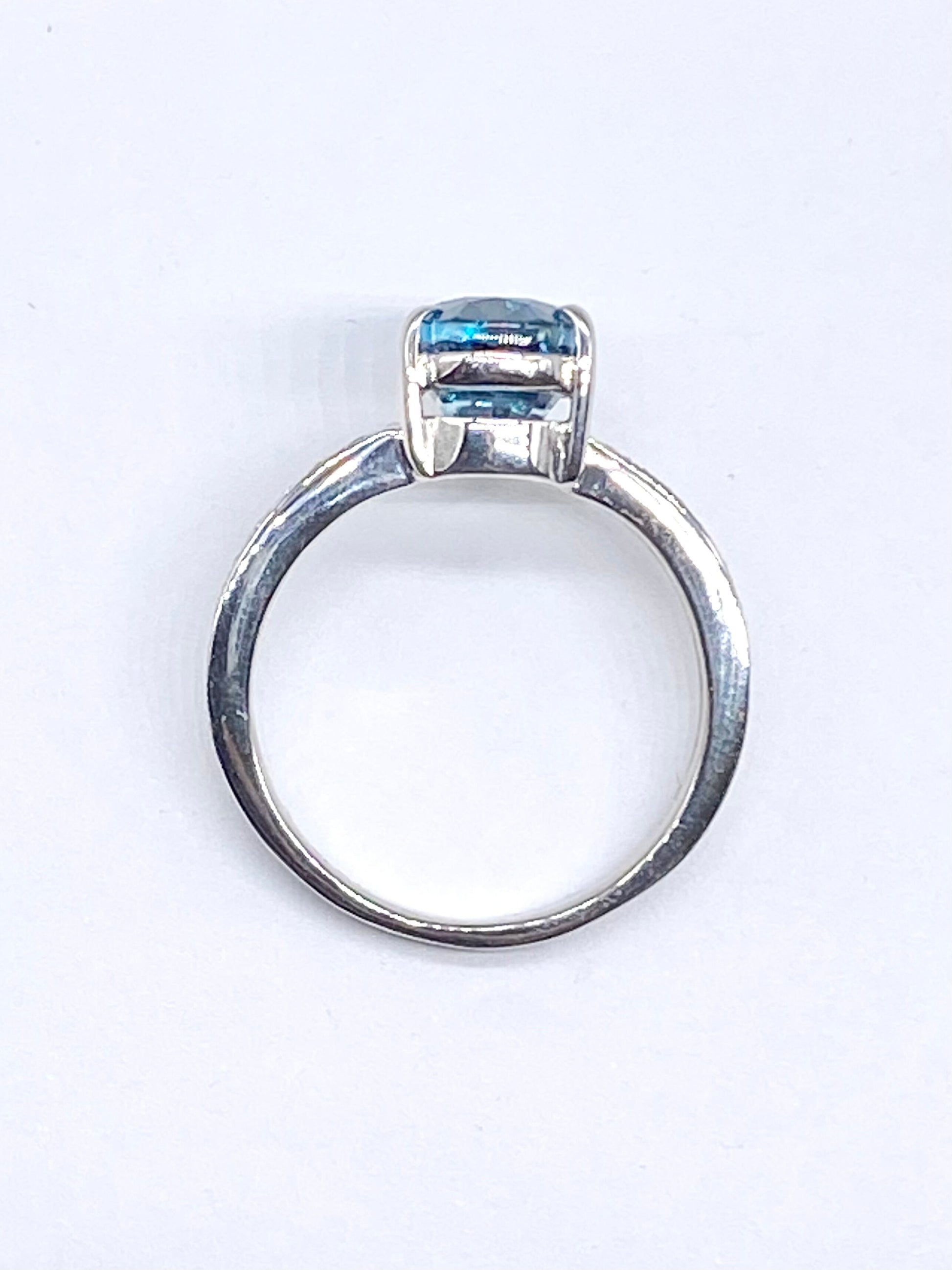 ブルージルコン 3.49ct / ダイヤモンド 計0.20ct Pt900 リング 12号リフレッシュメント新品仕上げ・補修・洗浄等済3日以内返品可※カード/キャリア決済の場合 7枚目