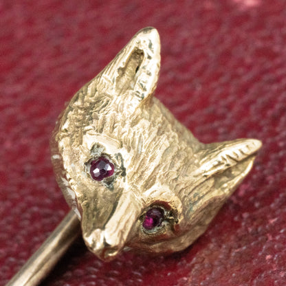 アンティークジュエリー  ヴィンテージ K9 フォックス キツネ ピンブローチ 〜きゅるんとした目がとってもキュート〜 DBR00142