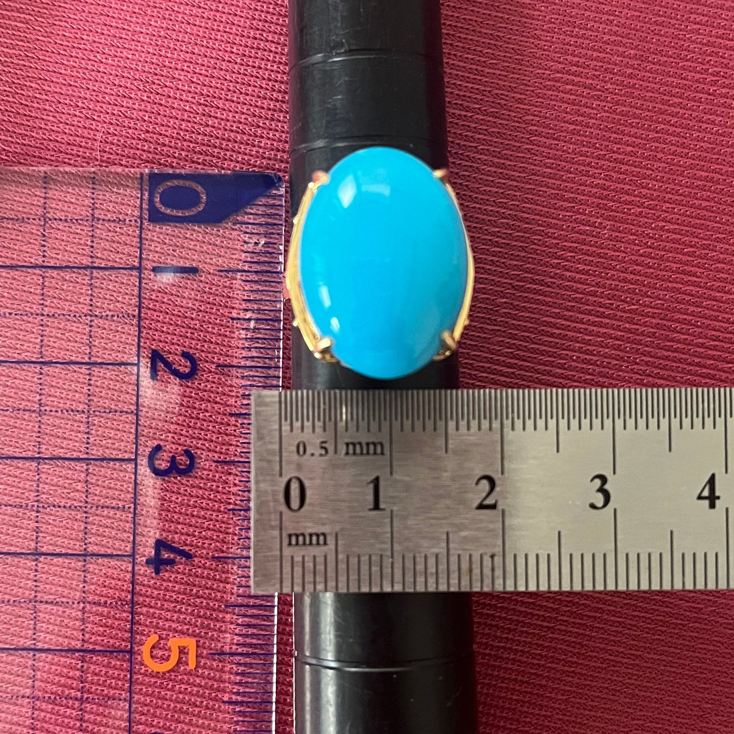 昭和ジュエリー レトロ リング K18  ターコイズ 〜青空の下、明るい時代を象徴するような華やかさ〜MR00759