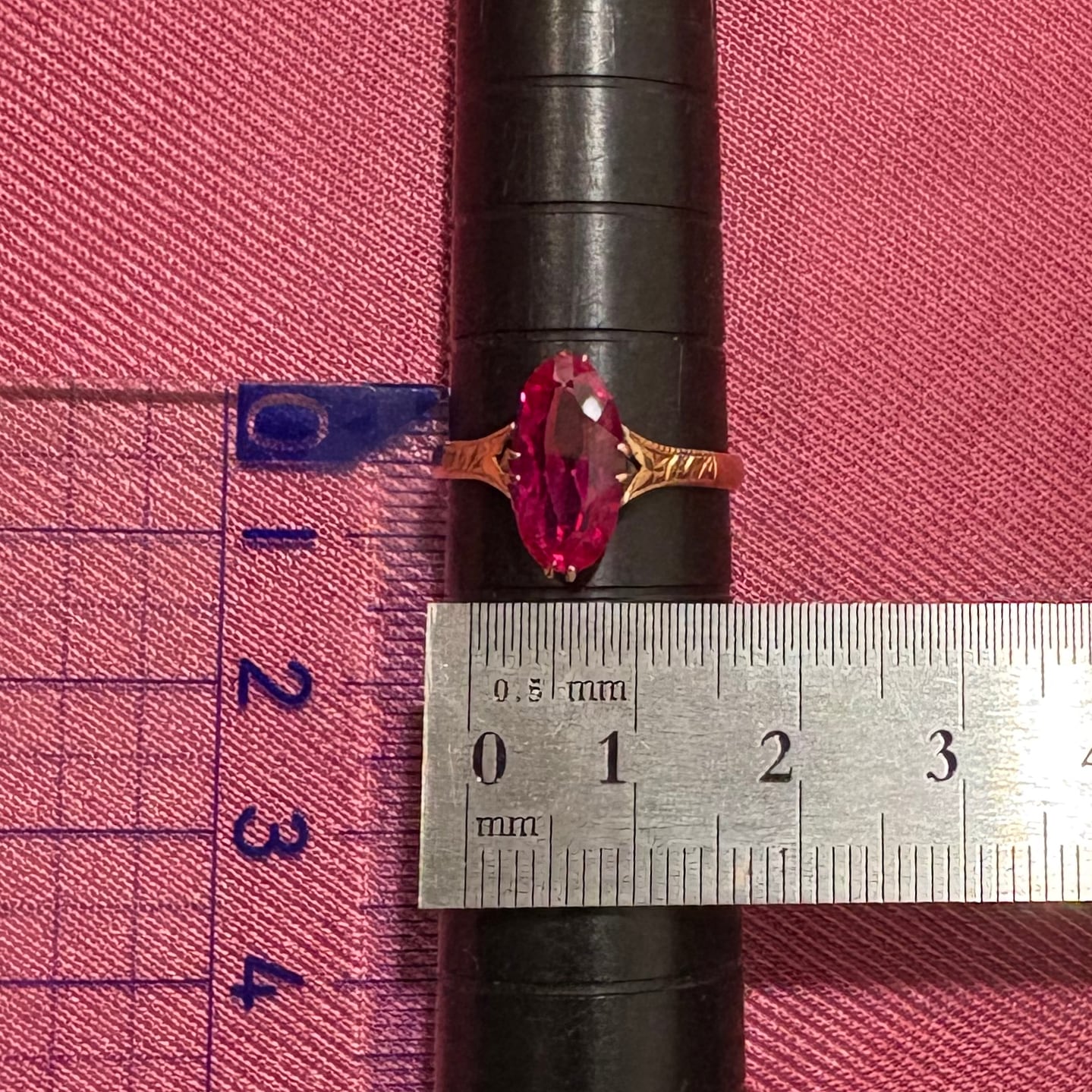 昭和ジュエリー K18 リング 和彫り 彫刻デザイン ヴィンテージ 昭和レトロ キャンディリング ゴールド 指輪 MR00790