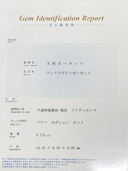 イリデッセンス・アンドラダイトガーネット 5.774ct ルース 7枚目
