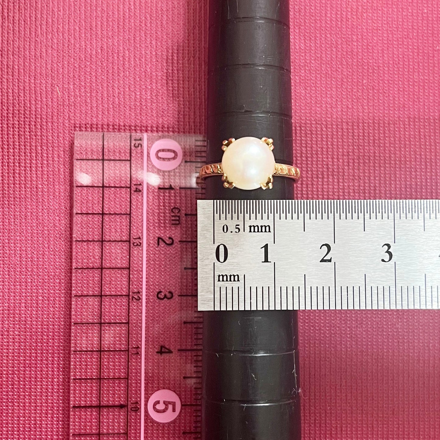 昭和ジュエリー パール 真珠 リング K18 ヴィンテージ 昭和レトロ 和彫り ゴールド 指輪 MOR00536