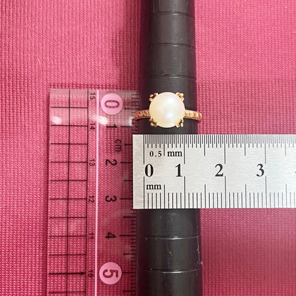 昭和ジュエリー パール 真珠 リング K18 ヴィンテージ 昭和レトロ 和彫り ゴールド 指輪 MOR00536