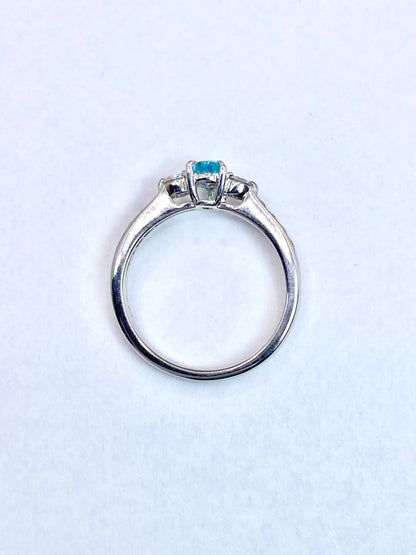 パライバトルマリン 0.22ct / ダイヤモンド 計0.22ct Pt900 リング 10号【リフレッシュメント(新品仕上げ・補修・洗浄等済)】【3日以内返品可（※カード/キャリア決済の場合）】