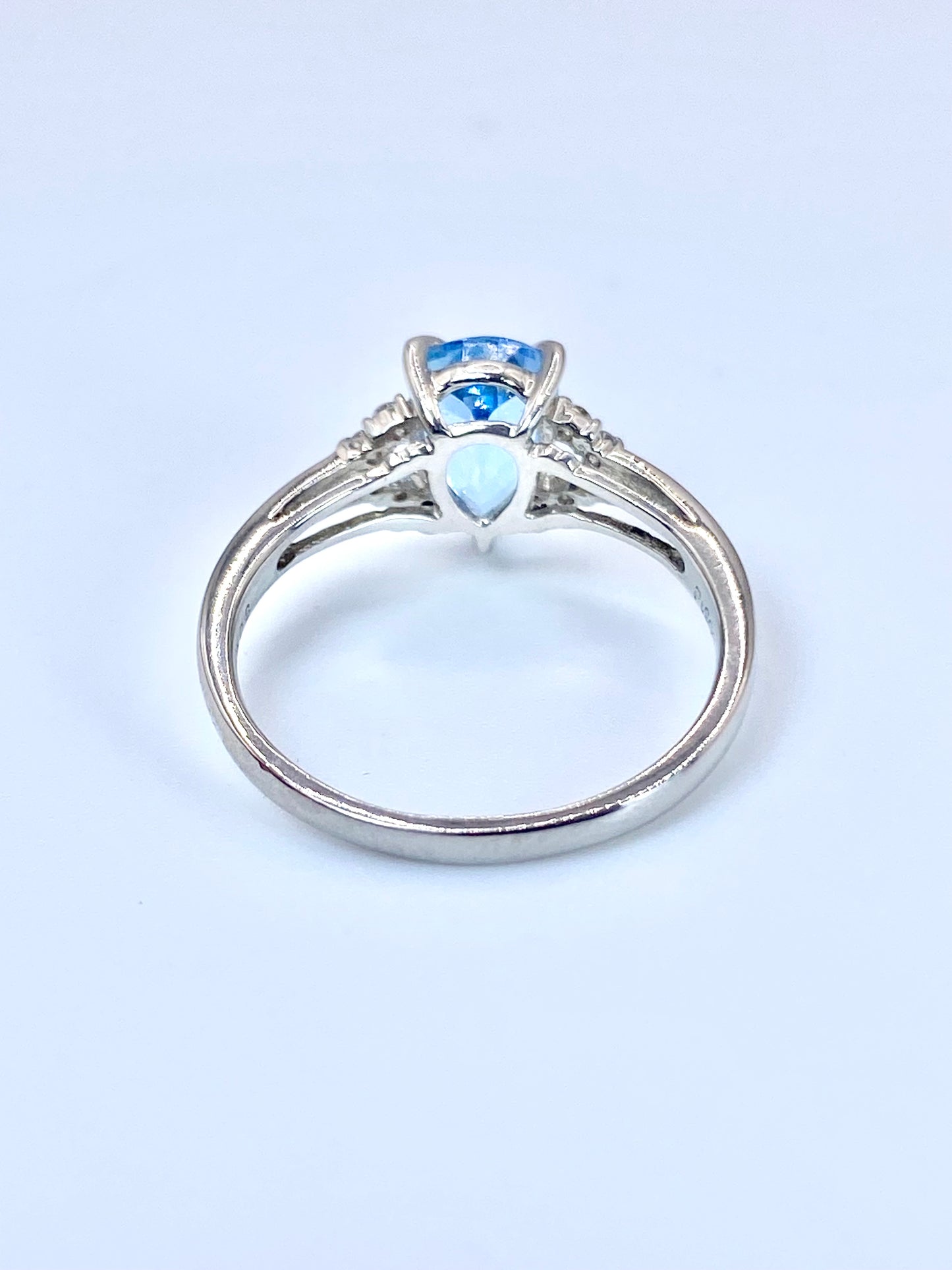 サンタマリア アクアマリン 1.23ct/ダイヤモンド 計0.08ct Pt900 リング 14号【リフレッシュメント(新品仕上げ・補修・洗浄等済)】【3日以内返品可（※カード/キャリア決済の場合）】