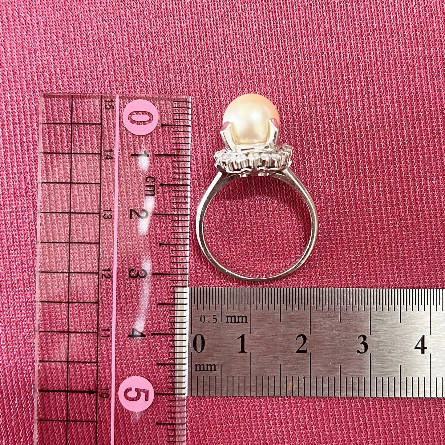 昭和レトロ Pt900 パール約9.0mm D0.36 １珠 デザイン ヴィンテージ リング 〜大輪の花が咲いたような美しさ〜 MOR00613