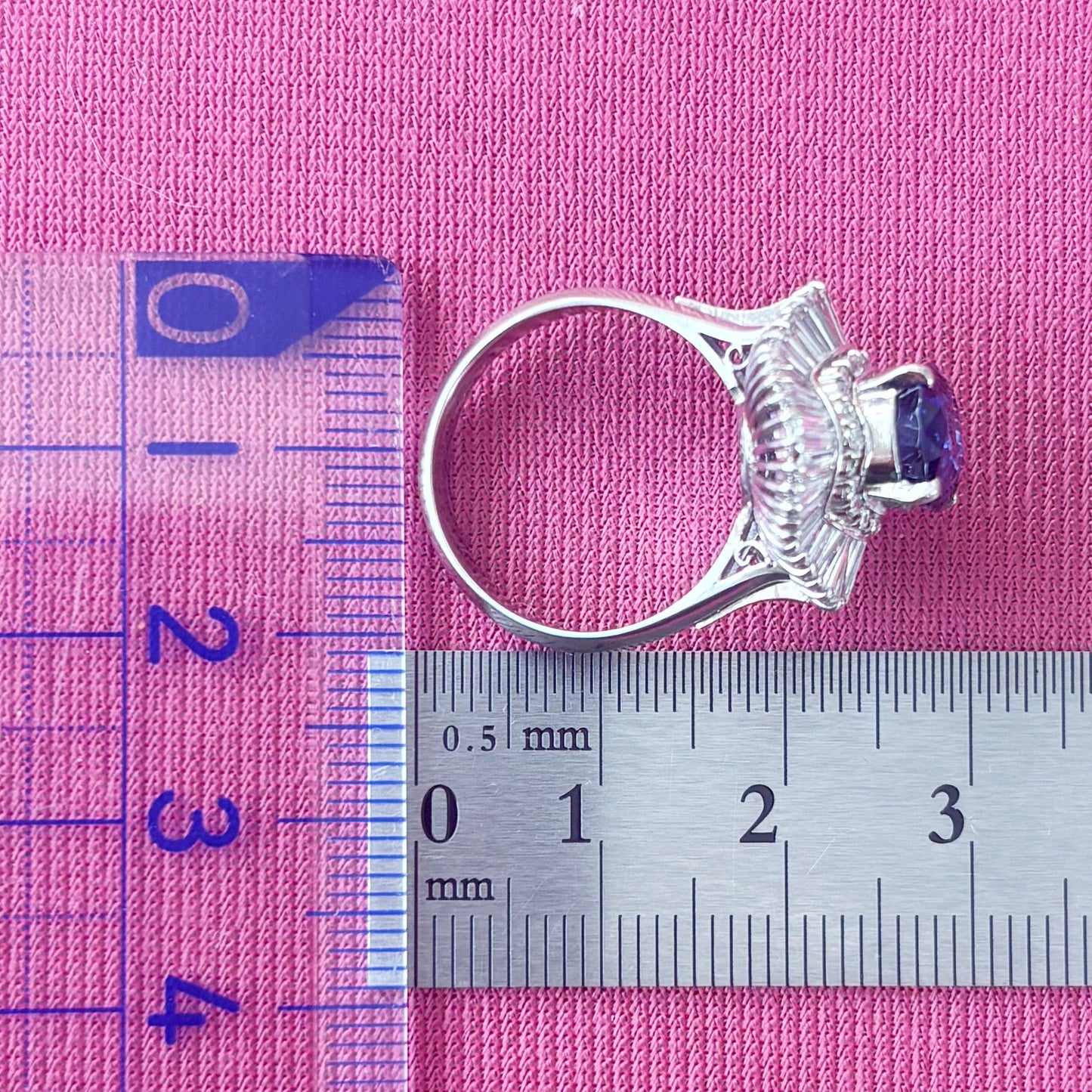 ロイヤルブルーサファイア ダイヤモンド リング Pt900 昭和レトロ ヴィンテージジュエリー 2.671ct D1.23ct サファイヤ 指輪 OKR00193
