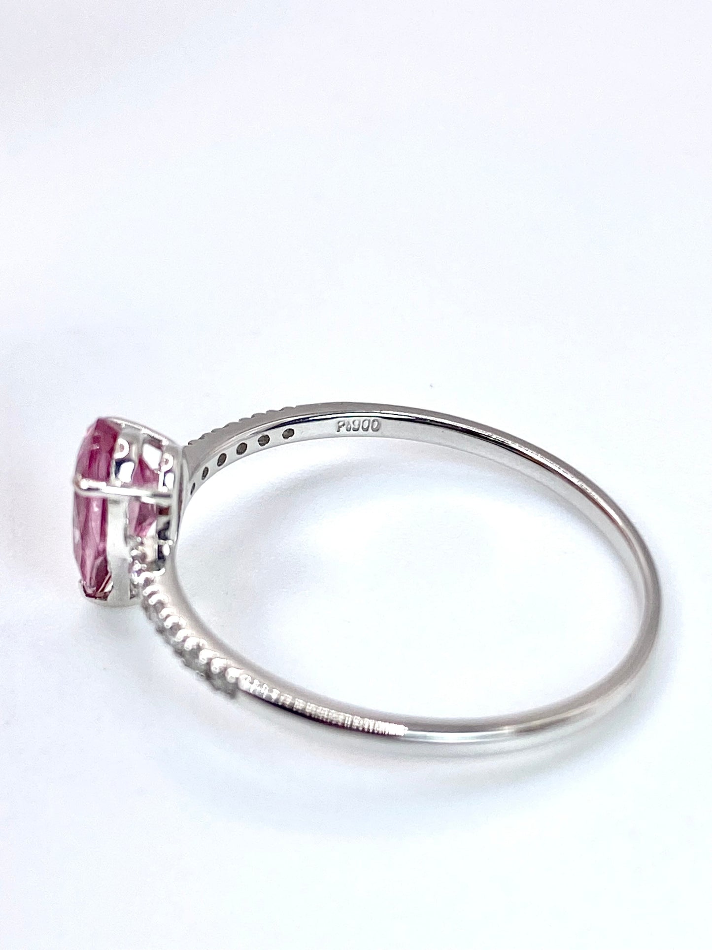【夏季全体SALE（ジュエリー）~7/31】マラヤガーネット 0.71ct / ダイヤモンド 計0.05ct  Pt900 リング 14号【リフレッシュメント(新品仕上げ・補修・洗浄等済)】【3日以内返品可（※カード/キャリア決済の場合）】