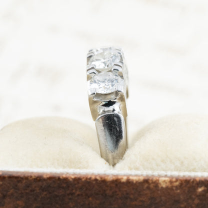 昭和ジュエリー ダイヤモンドリング Pt900 1.00ct 一文字リング ヴィンテージ 昭和レトロ 透かしデザイン 指輪 プラチナ MR00739