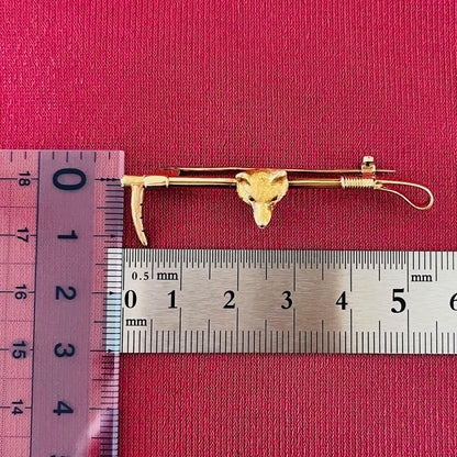 アンティークジュエリー fox brooch  K15イギリス キツネ アンティークブローチ お目目が可愛い ルビーDBR00114