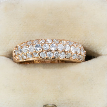【日本の作品】 K18 1.00ct パヴェセッティング ダイヤモンド リング 指輪  華やかデザイン  MOR00542