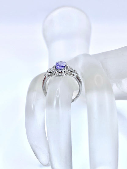 ハックマナイト 0.85ct / ダイヤモンド 計0.29ct Pt900 リング 13号【リフレッシュメント(新品仕上げ・補修・洗浄等済)】【3日以内返品可（※カード/キャリア決済の場合）】