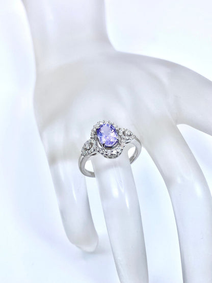 ハックマナイト 0.85ct / ダイヤモンド 計0.29ct Pt900 リング 13号【リフレッシュメント(新品仕上げ・補修・洗浄等済)】【3日以内返品可（※カード/キャリア決済の場合）】
