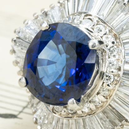 ロイヤルブルーサファイア ダイヤモンド リング Pt900 昭和レトロ ヴィンテージジュエリー 2.671ct D1.23ct サファイヤ 指輪 OKR00193