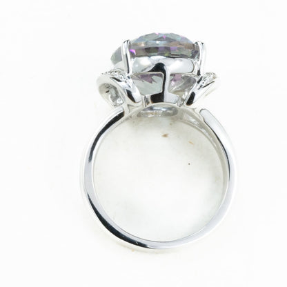 ヴィンテージジュエリー シルバーカラー ホワイトゴールド  K18WG ミスティックトパーズ 11.695ct  ダイヤモンド 0.10ct  OKR00248