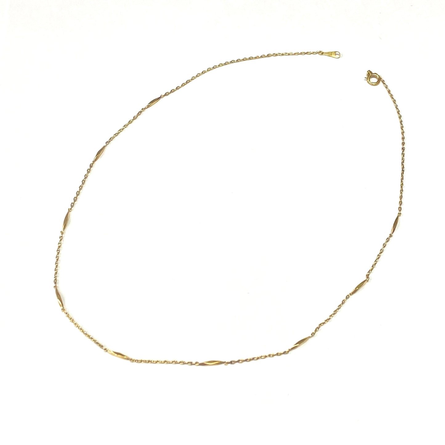昭和ジュエリー 切子チェーン ネックレス K18 39cm ヴィンテージ 昭和レトロ ゴールド MON00330