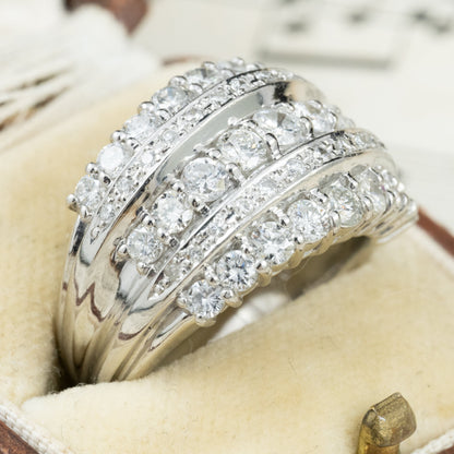 ダイヤモンドリング 2.05ct Pt900 プラチナ 幅広 ゴージャスデザイン 日本製 指輪 OKR00186