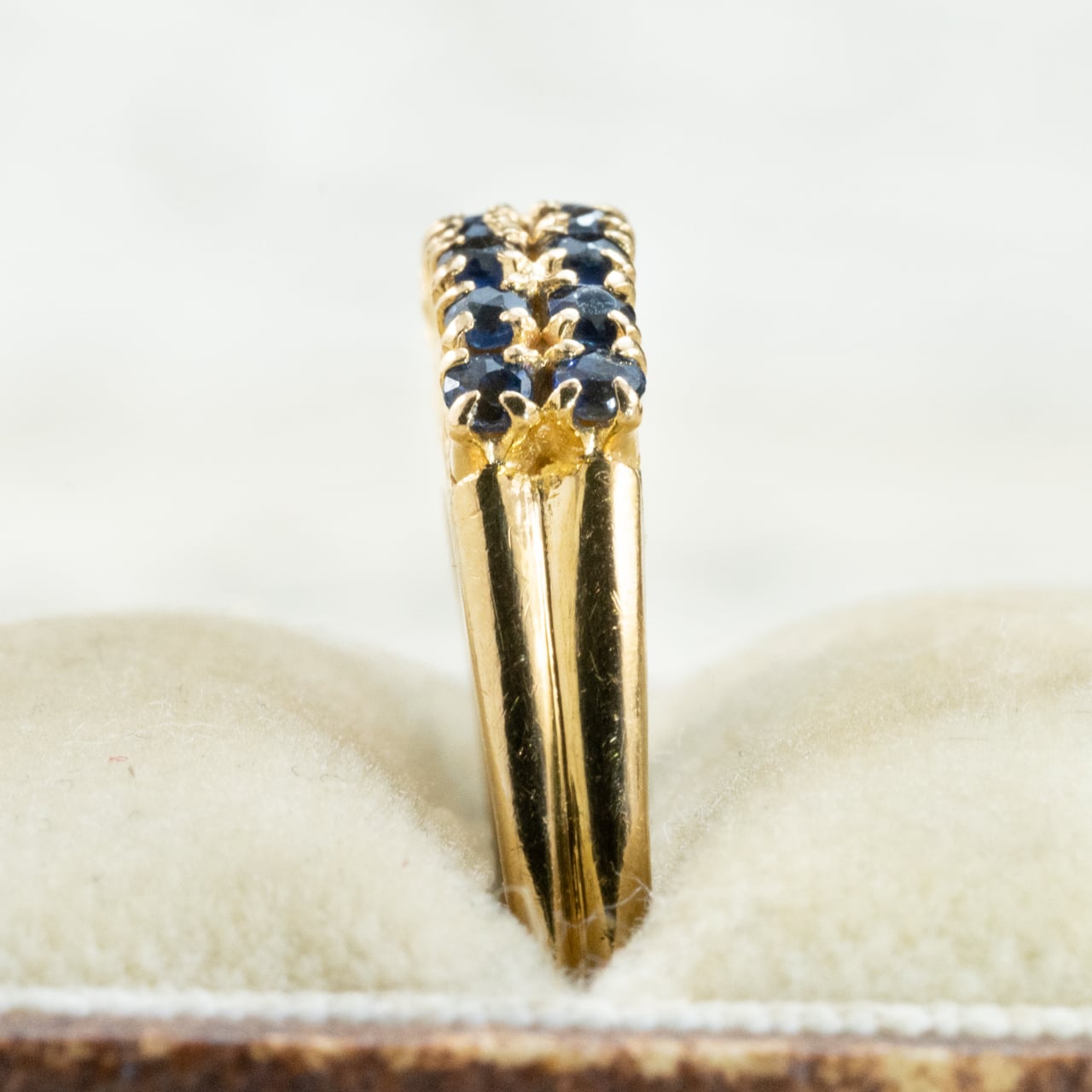 サファイア リング K18 昭和レトロ デザイン 三越刻印 ヴィンテージ OKR00230