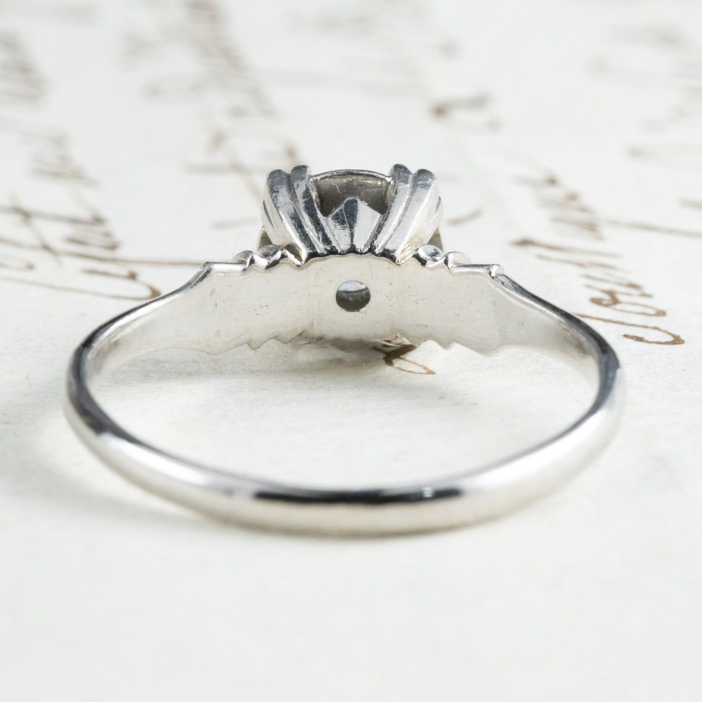 昭和ジュエリー ダイヤモンド リング Pm プラチナ 三越 ヴィンテージ 昭和レトロ 指輪 0.18ct OKR00138