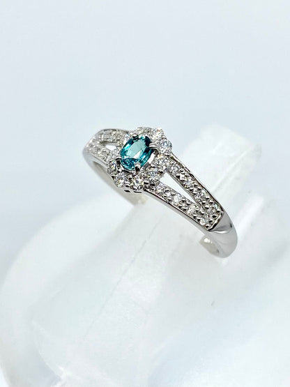 グランディディエライト 0.117ct / ダイヤモンド 計0.22ct Pt900 リング【リフレッシュメント(新品仕上げ・補修・洗浄等済)】【3日以内返品可（※カード/キャリア決済の場合）】【動画リンク　Twitter/X】あり