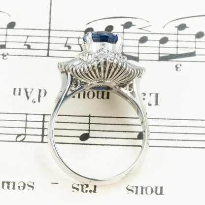 ロイヤルブルーサファイア ダイヤモンド リング Pt900 昭和レトロ ヴィンテージジュエリー 2.671ct D1.23ct サファイヤ 指輪 OKR00193