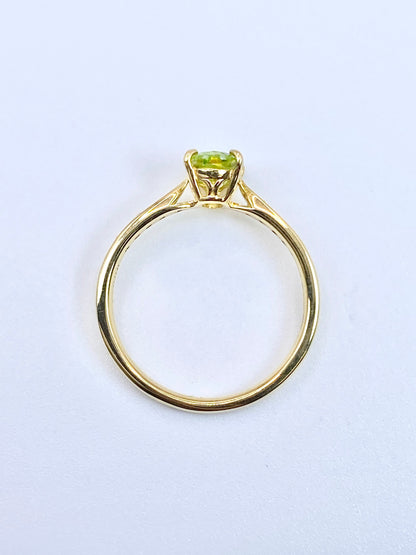 ペリドット 0.74ct / ダイヤモンド 計0.08ct K18 リング 11号【リフレッシュメント(新品仕上げ・補修・洗浄等済)】【3日以内返品可（※カード/キャリア決済の場合）】