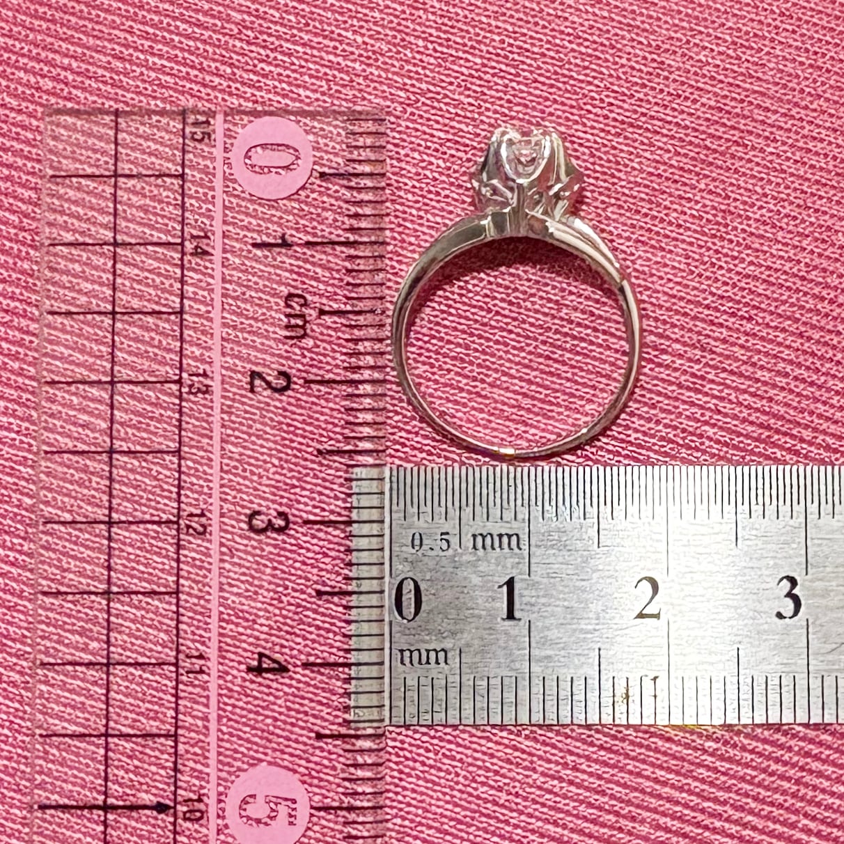 昭和ジュエリー ダイヤモンドリング K14WG ヴィンテージ 昭和レトロ 花モチーフ ソリテール 指輪 一粒ダイヤ ホワイトゴールド MOR00637