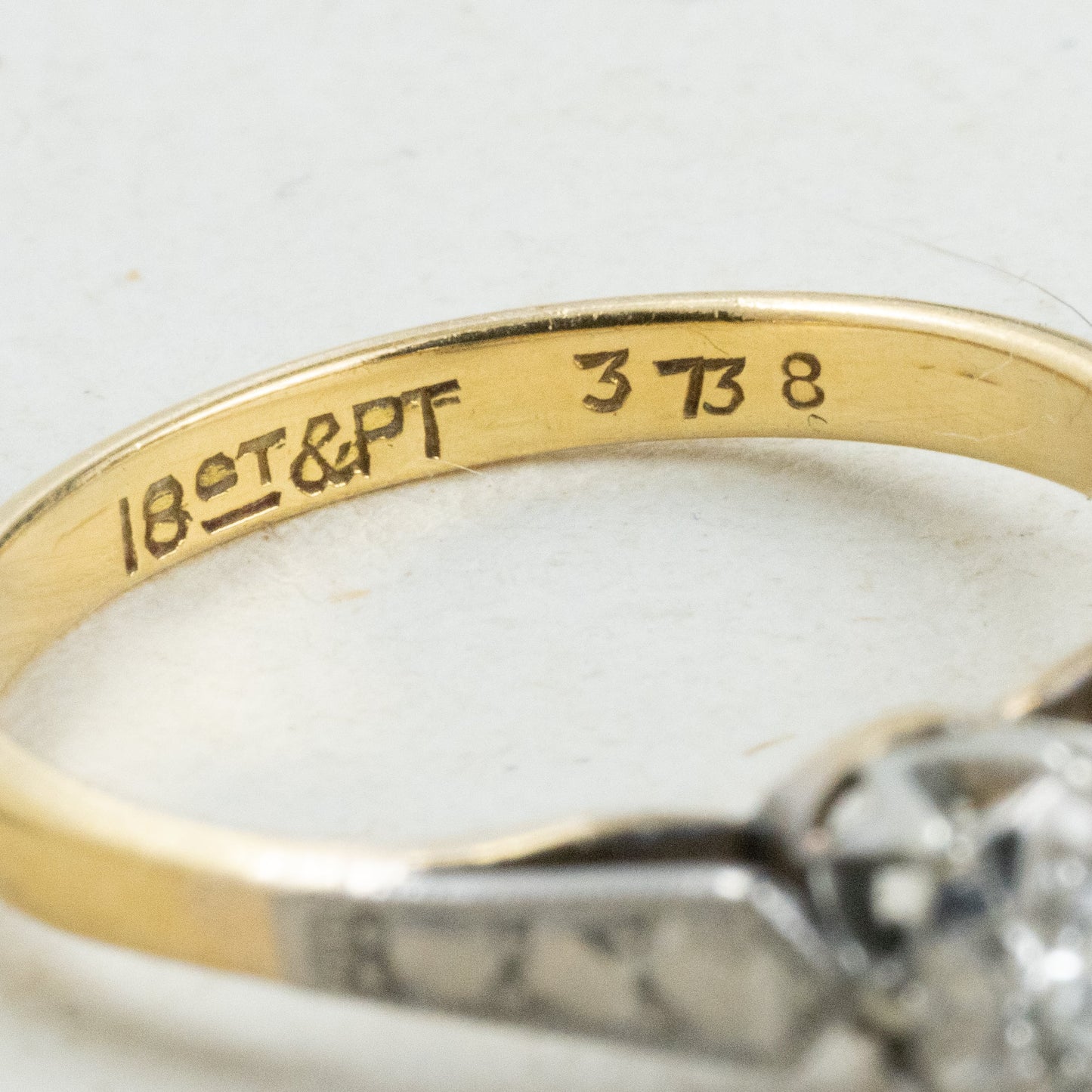 イギリス アンティーク ソリテール リング 指輪 1900年前半頃 K18 Pt サーキュラーカットダイヤモンド DR00279