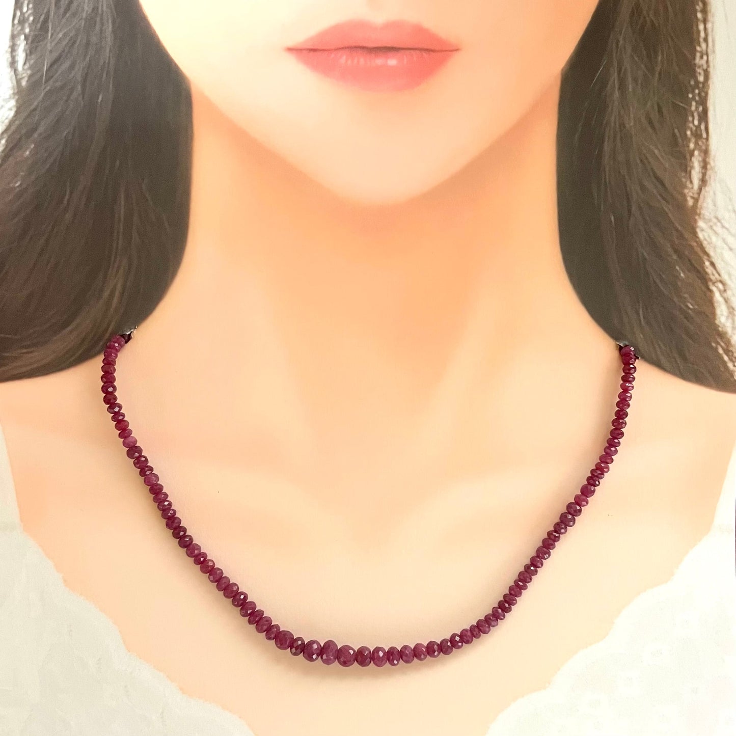 OKN00008   K18 ルビー ネックレス 6枚目