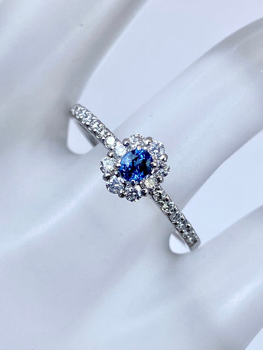 【新品】ガーナイト 0.161ct / ダイヤモンド 計0.23ct Pt900 リング【3日以内返品可（※カード/キャリア決済の場合）】