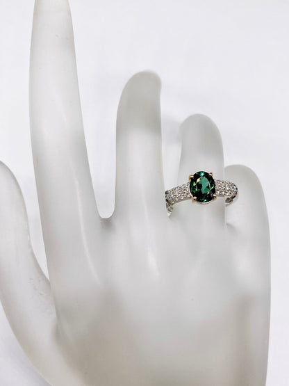 グリーントルマリン 1.17ct / ダイヤモンド 計0.25ct Pt900/K18 リング リフレッシュメント新品仕上げ・補修・洗浄等済動画リンク　Twitter/Xあり3日以内返品可※カード/キ 5枚目