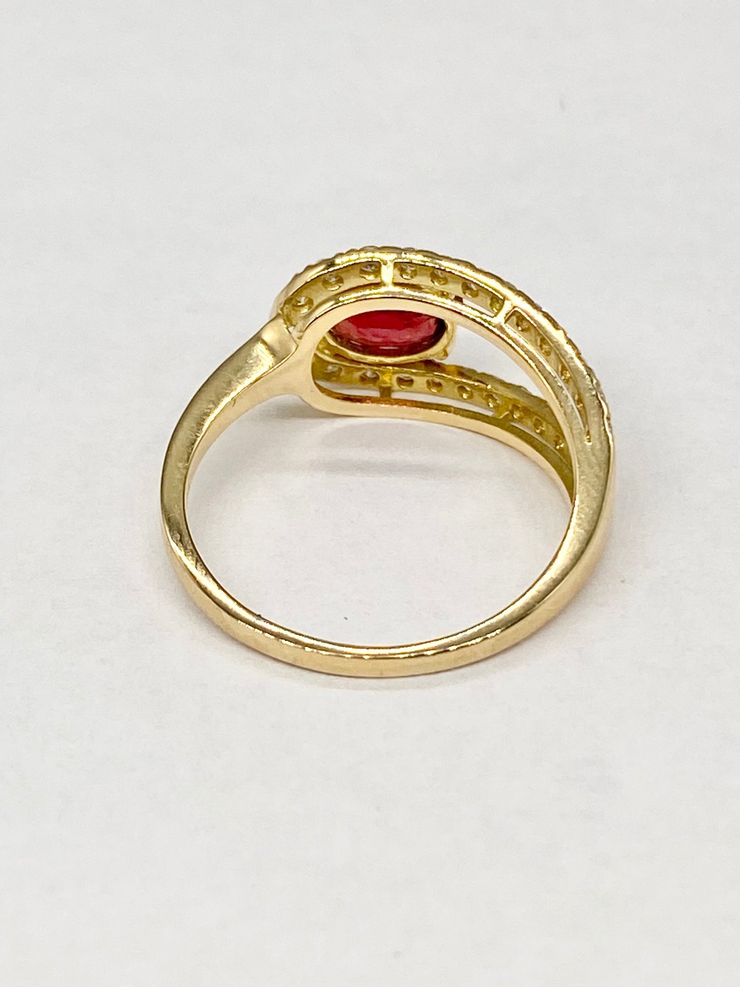 レッドスピネル 0.95ct / ダイヤモンド 計0.28ct K18 リングリフレッシュメント新品仕上げ・補修・洗浄等済3日以内返品可※カード/キャリア決済の場合 5枚目