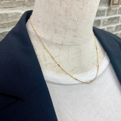 昭和ジュエリー 切子チェーン ネックレス K18 39cm ヴィンテージ 昭和レトロ ゴールド MON00330