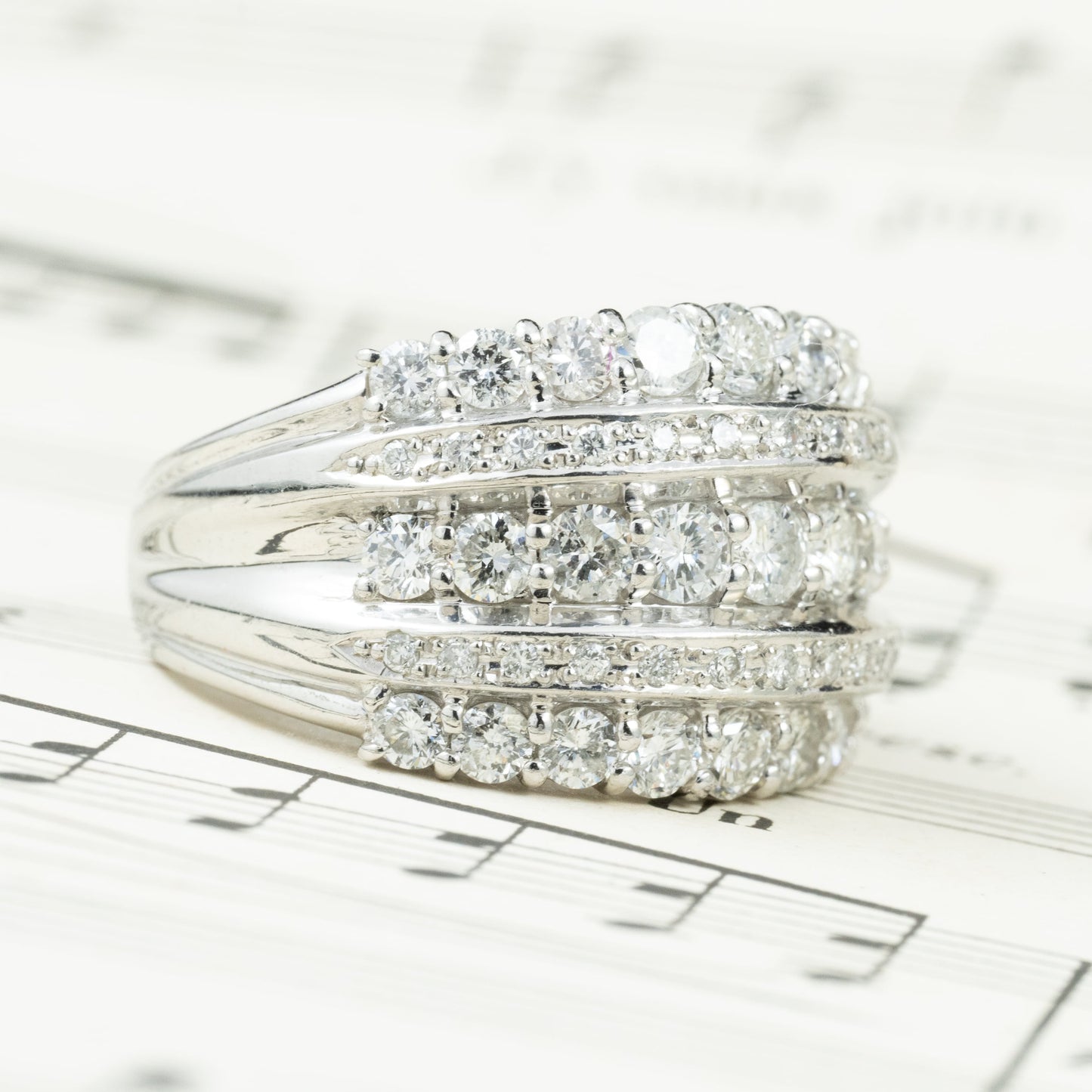 ダイヤモンドリング 2.05ct Pt900 プラチナ 幅広 ゴージャスデザイン 日本製 指輪 OKR00186