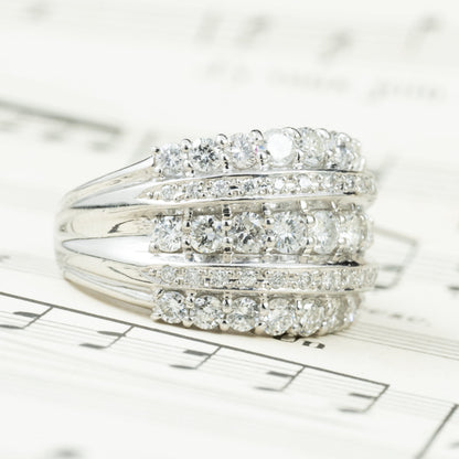 ダイヤモンドリング 2.05ct Pt900 プラチナ 幅広 ゴージャスデザイン 日本製 指輪 OKR00186