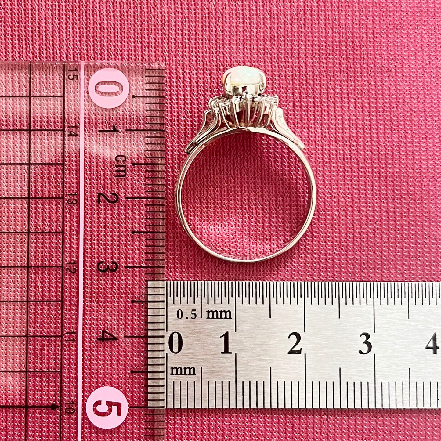 昭和ジュエリー オパール ダイヤモンド リング Pt900 0.78ct ヴィンテージ 昭和レトロ 指輪 プラチナ MR00765
