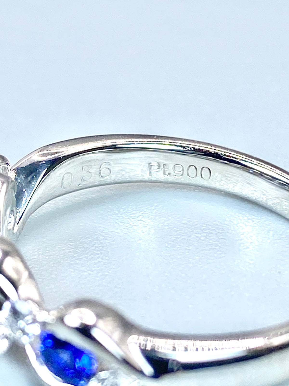 サファイア 計0.36ct / ダイヤモンド 計0.24ct Pt900 リング 14号【リフレッシュメント(新品仕上げ・補修・洗浄等済)】